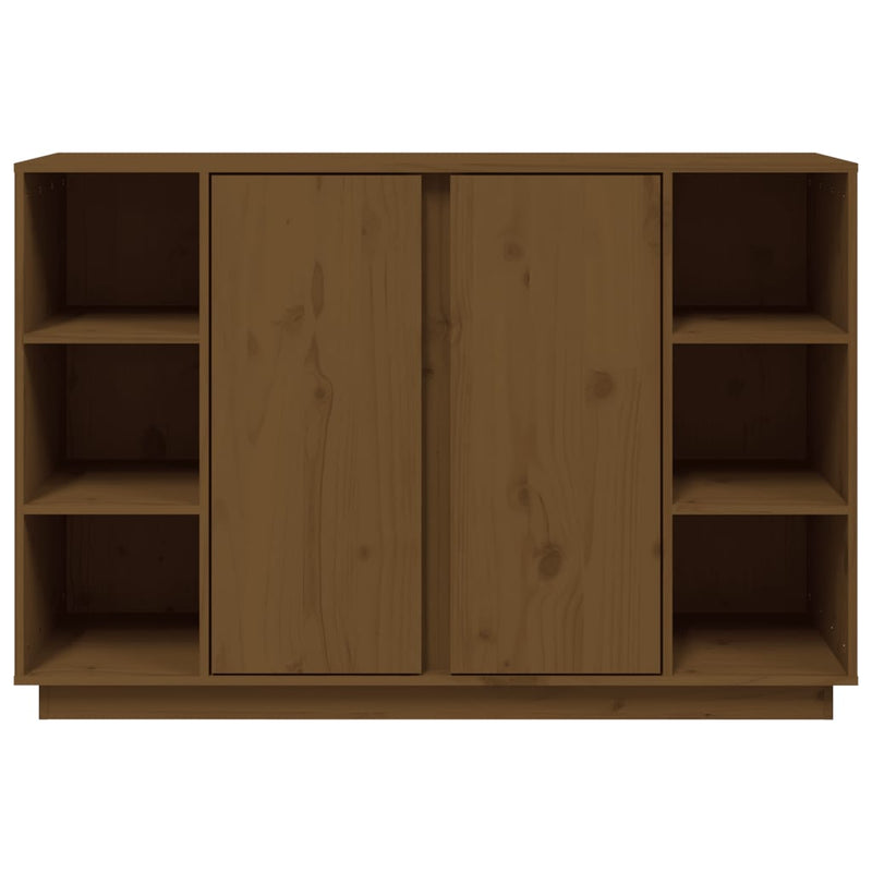 vidaXL mézbarna tömör fenyőfa tálalószekrény 120x35x80 cm