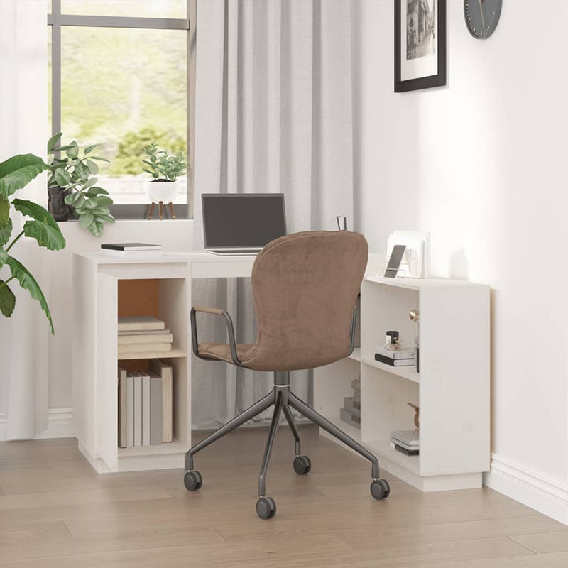vidaXL fehér tömör fenyőfa íróasztal 110x50x75 cm