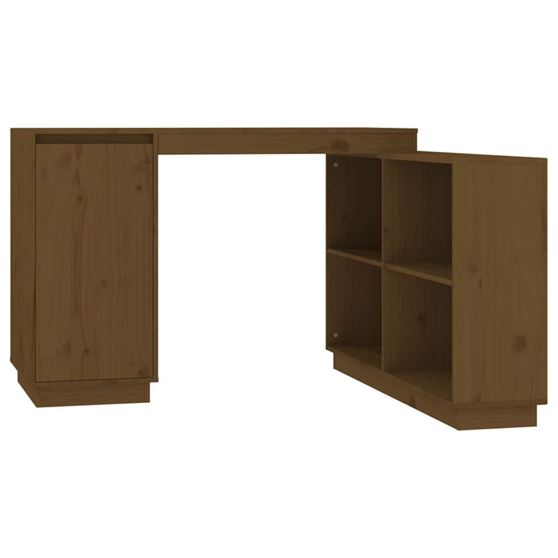vidaXL mézbarna tömör fenyőfa íróasztal 110x50x75 cm