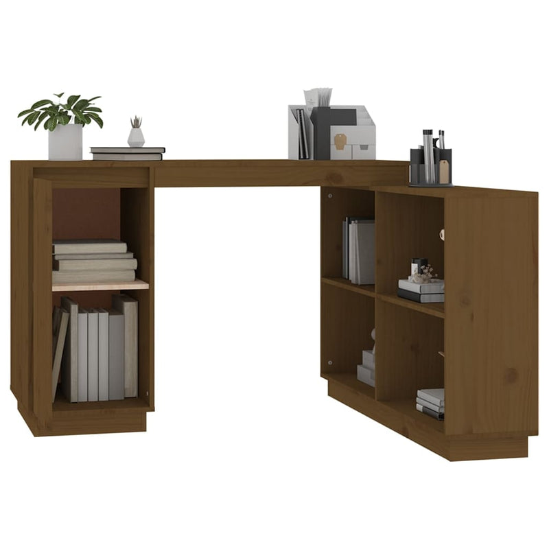 vidaXL mézbarna tömör fenyőfa íróasztal 110x50x75 cm