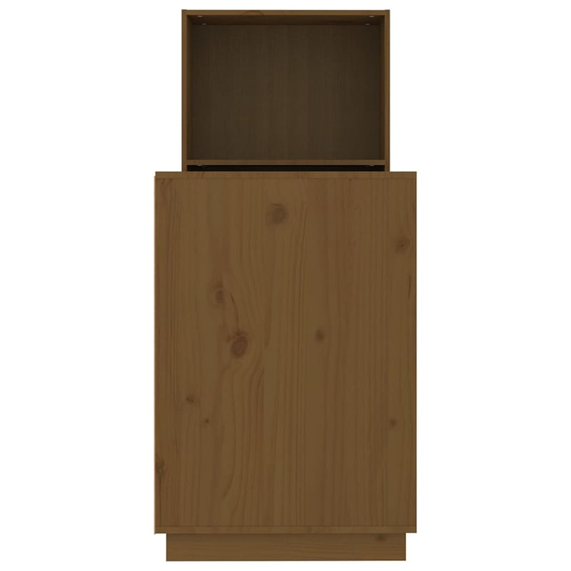 vidaXL mézbarna tömör fenyőfa íróasztal 110x53x117 cm