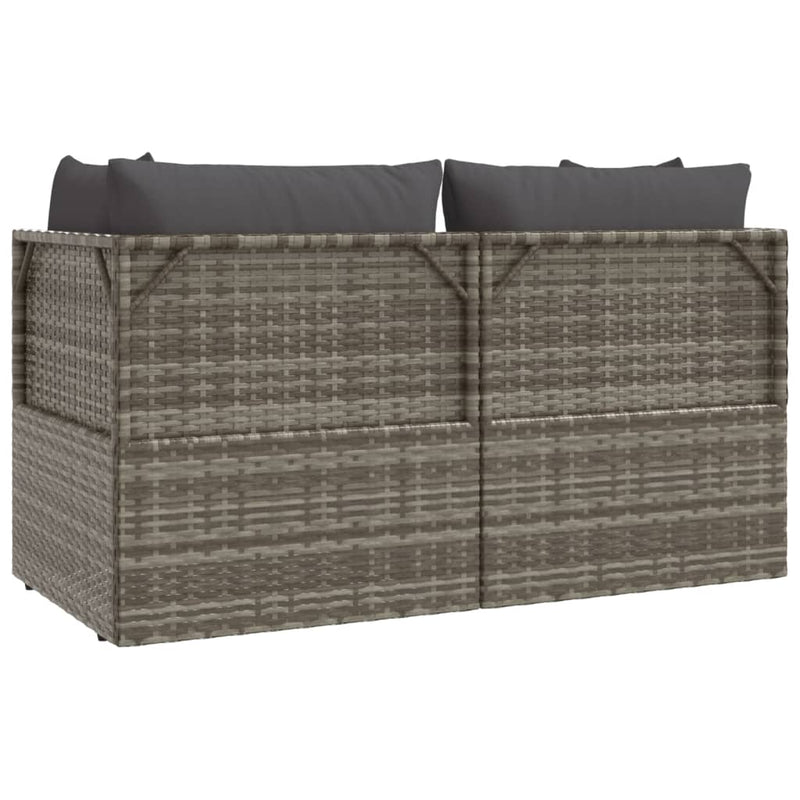 vidaXL 3 részes szürke polyrattan kerti ülőgarnitúra párnákkal