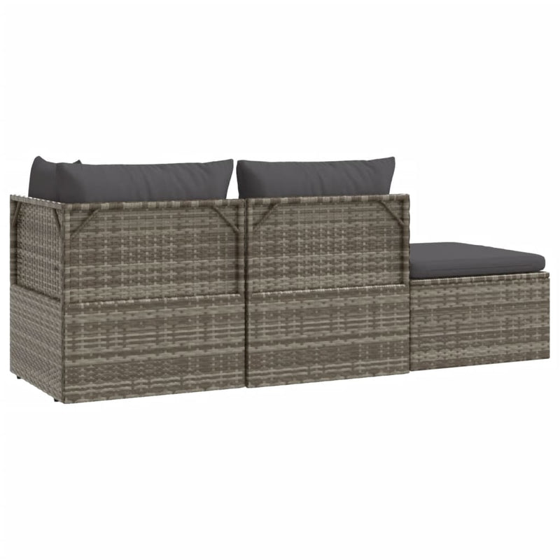 vidaXL 4 részes szürke polyrattan kerti ülőgarnitúra párnákkal