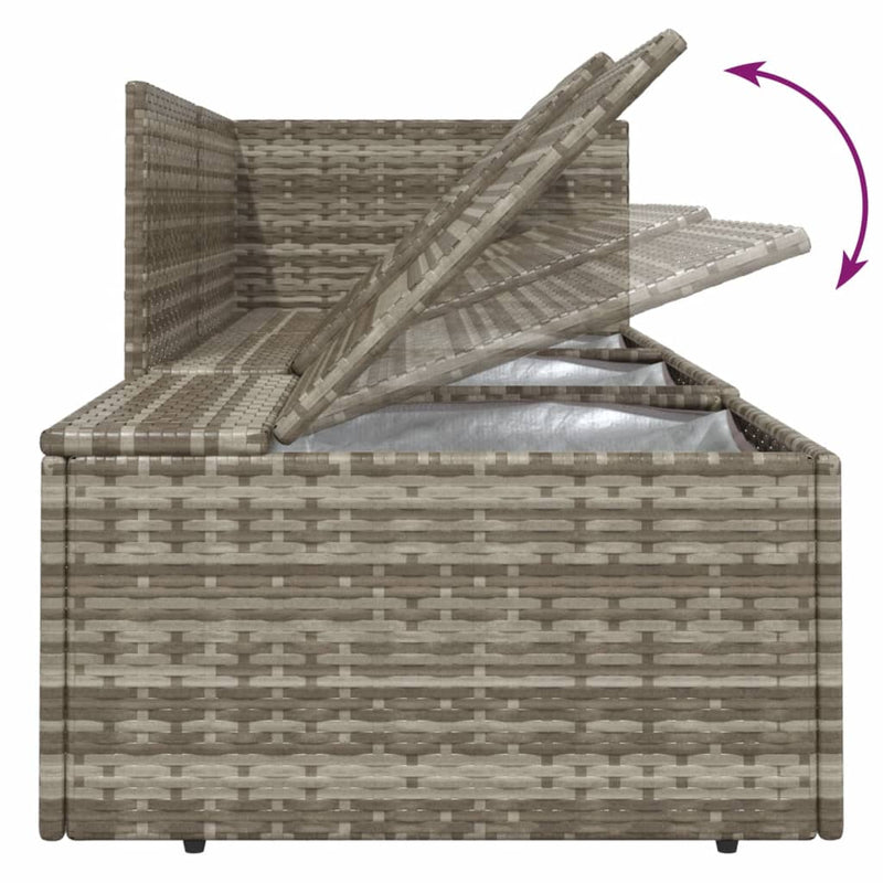vidaXL 4 részes szürke polyrattan kerti ülőgarnitúra párnákkal
