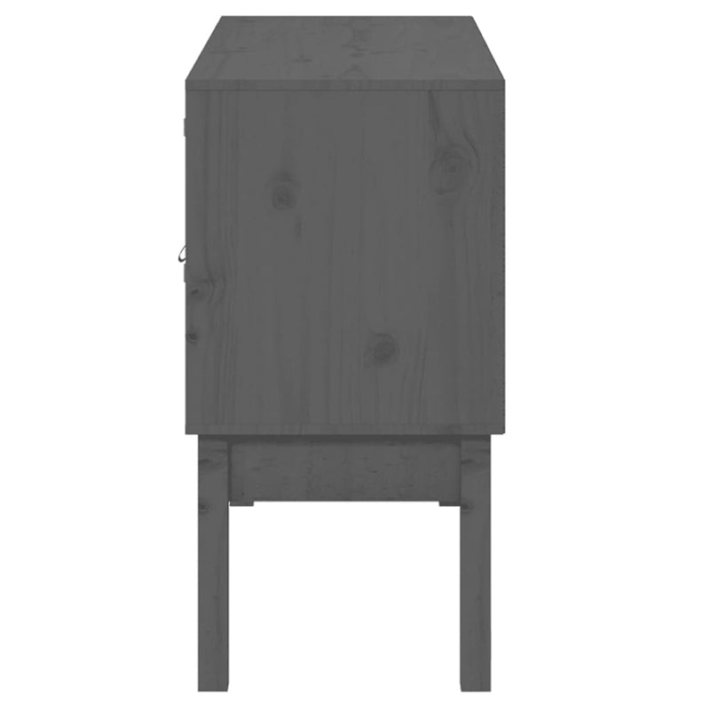 vidaXL szürke tömör fenyőfa tálalószekrény 110 x 40 x 78 cm
