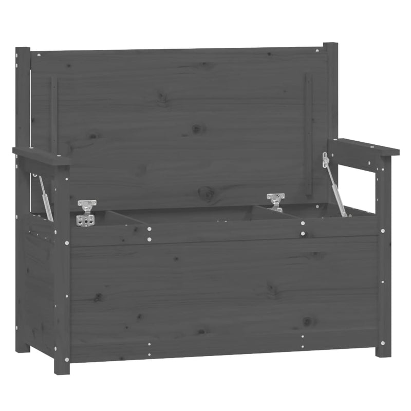 vidaXL szürke tömör fenyőfa pad 112,5 x 51,5 x 96,5 cm