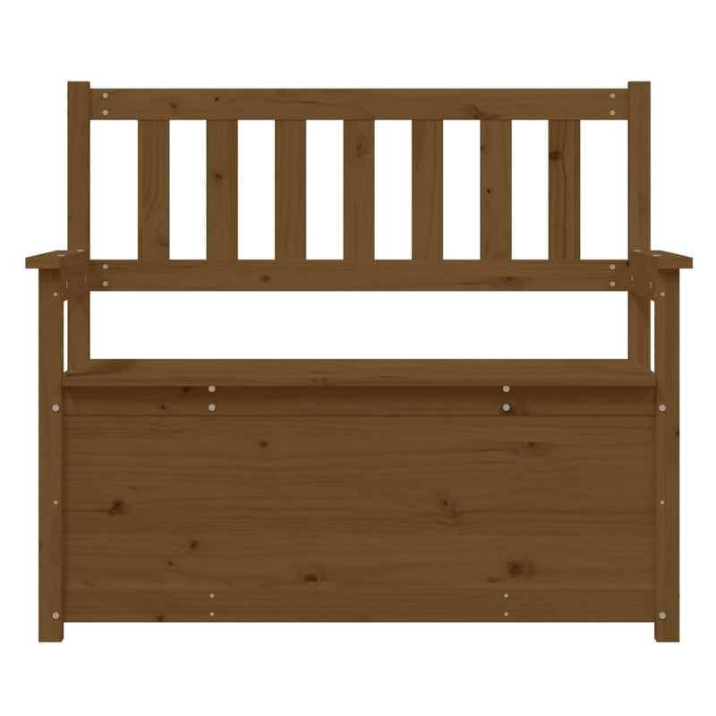 vidaXL mézbarna tömör fenyőfa pad 112,5x51,5x96,5 cm
