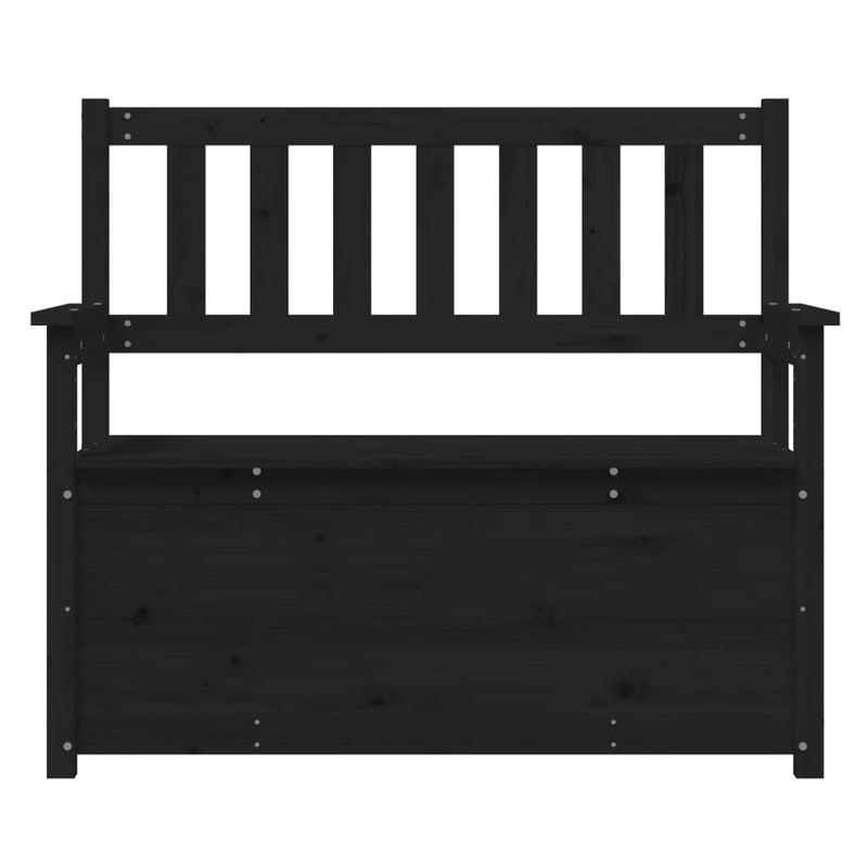 vidaXL fekete tömör fenyőfa pad 112,5 x 51,5 x 96,5 cm