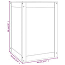vidaXL szürke tömör fenyőfa szennyestartó láda 44 x 44 x 66 cm
