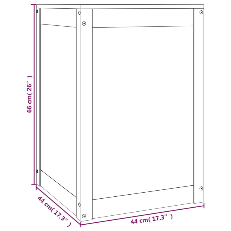 vidaXL mézbarna tömör fenyőfa szennyestartó láda 44 x 44 x 66 cm
