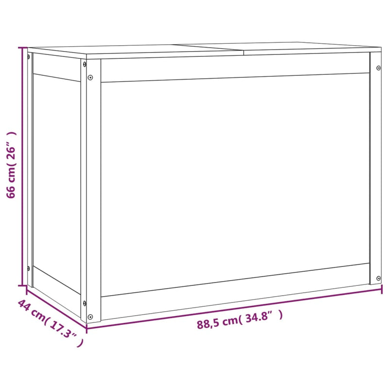 vidaXL mézbarna tömör fenyőfa szennyestartó láda 88,5 x 44 x 66 cm