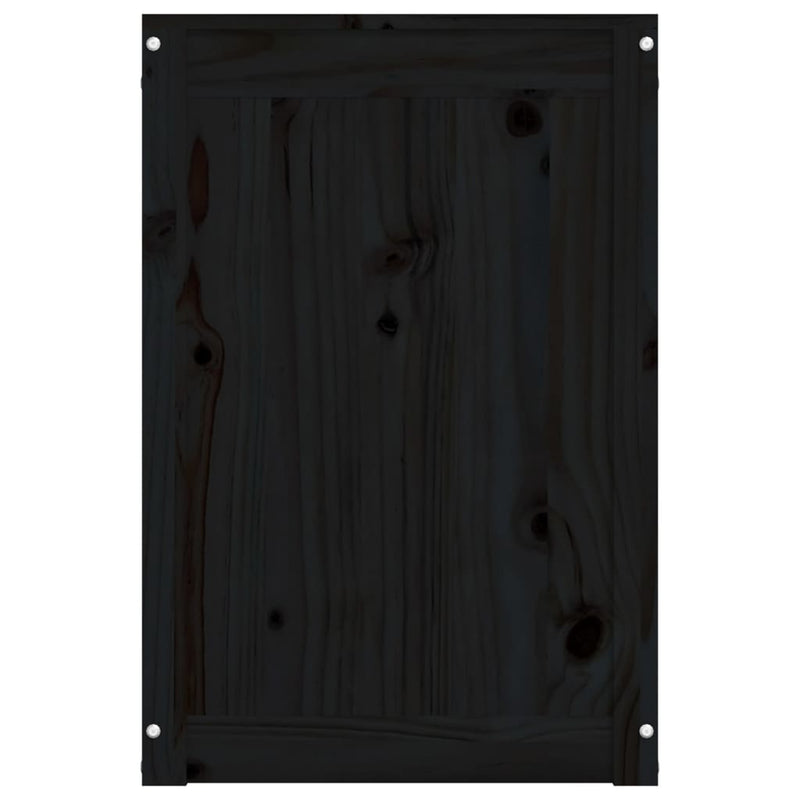 vidaXL fekete tömör fenyőfa szennyestartó láda 88,5 x 44 x 66 cm