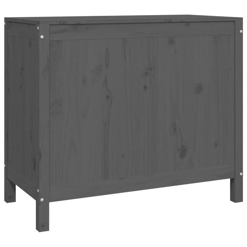 vidaXL szürke tömör fenyőfa szennyestartó láda 88,5 x 44 x 76 cm