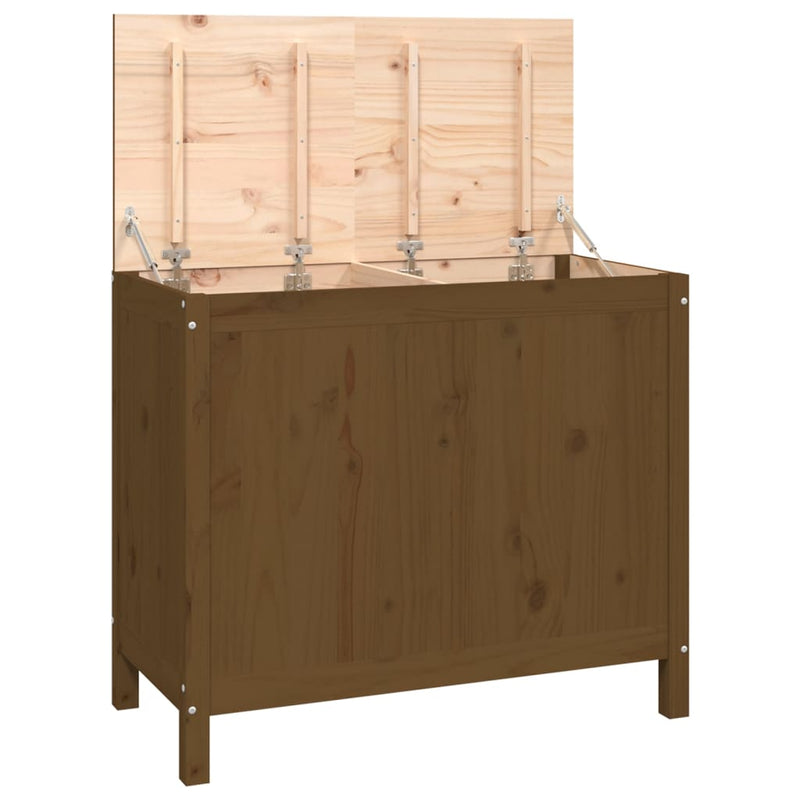 vidaXL mézbarna tömör fenyőfa szennyestartó láda 88,5 x 44 x 76 cm