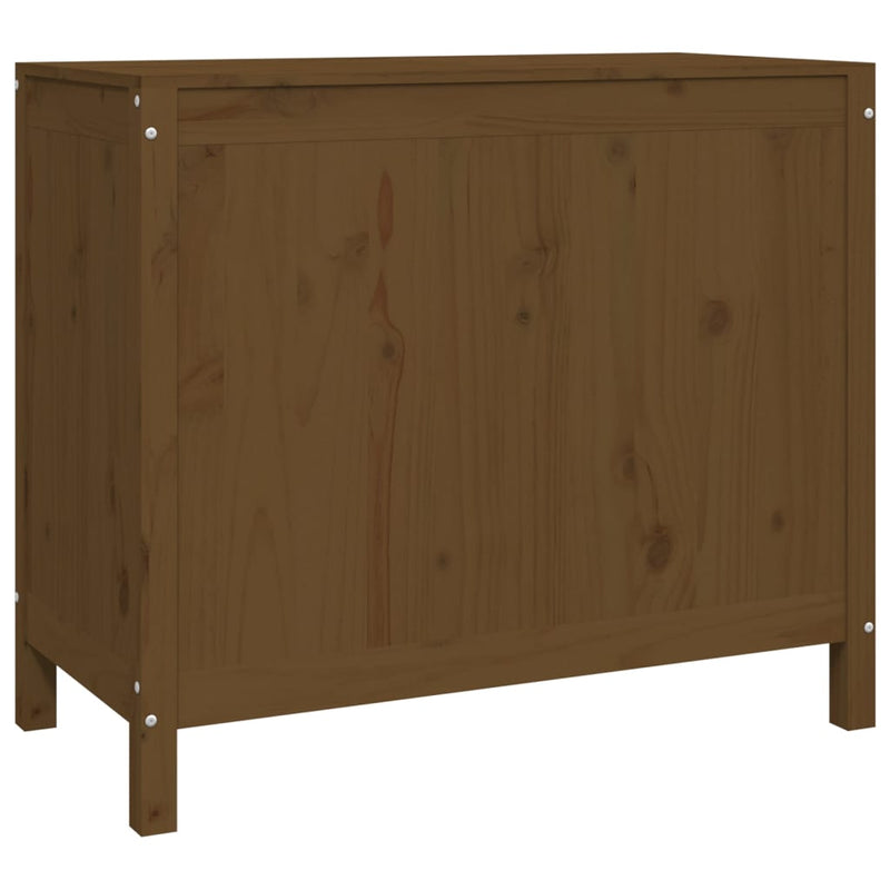vidaXL mézbarna tömör fenyőfa szennyestartó láda 88,5 x 44 x 76 cm