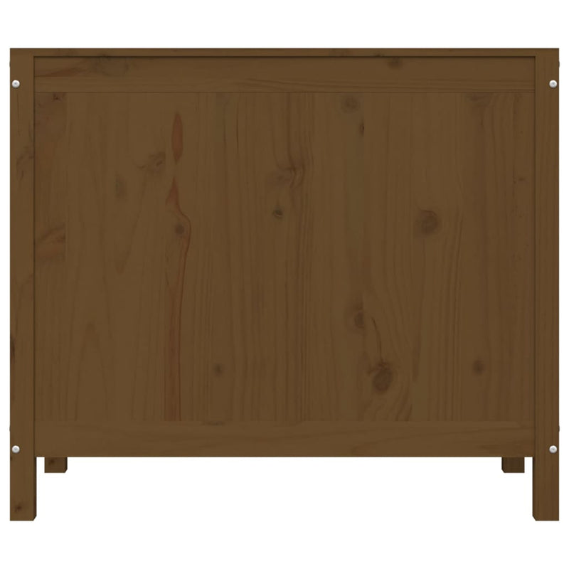 vidaXL mézbarna tömör fenyőfa szennyestartó láda 88,5 x 44 x 76 cm