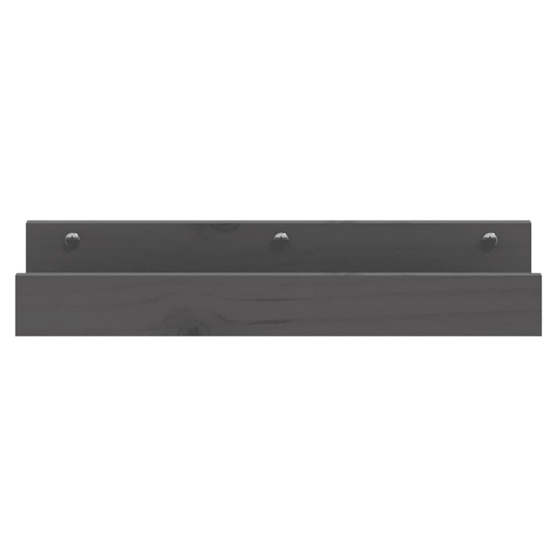vidaXL 2 db szürke tömör fenyőfa fali polc 50 x 12 x 9 cm