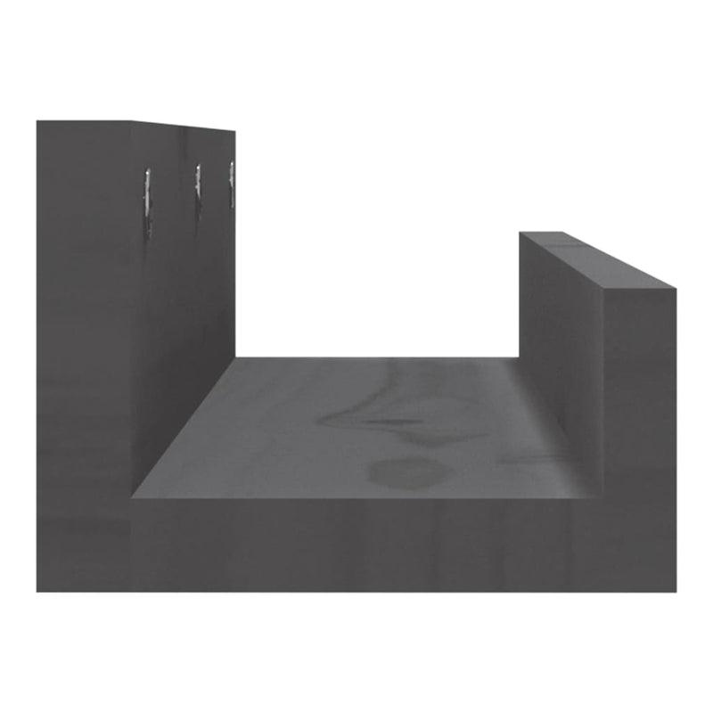 vidaXL 2 db szürke tömör fenyőfa fali polc 50 x 12 x 9 cm