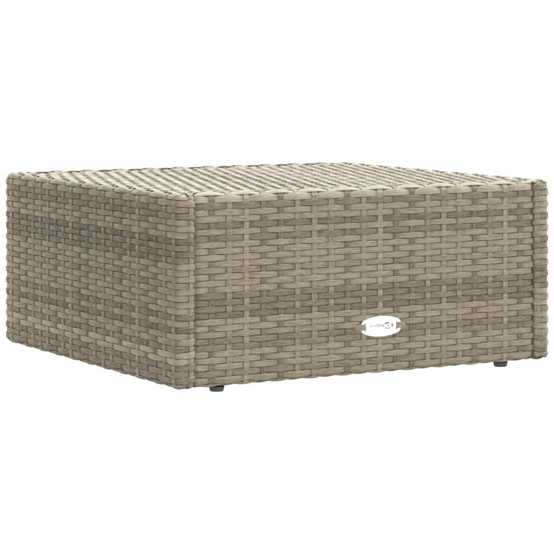 vidaXL szürke polyrattan kerti lábtartó párnával