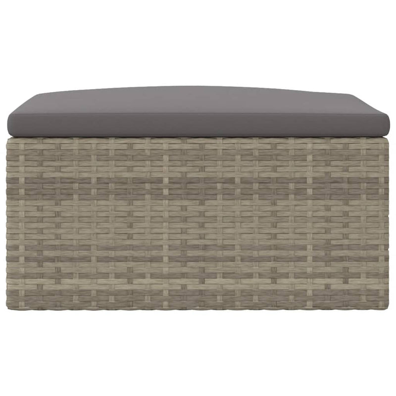 vidaXL szürke polyrattan kerti lábtartó párnával