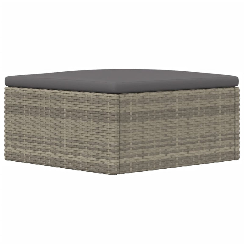 vidaXL szürke polyrattan kerti lábtartó párnával
