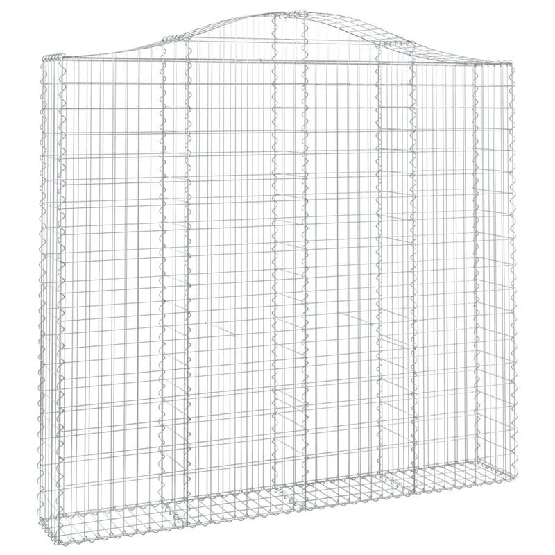 vidaXL íves horganyzott vas gabion kosár 200x30x180/200 cm