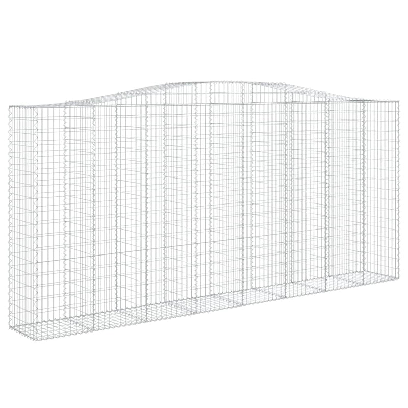vidaXL íves horganyzott vas gabion kosár 400x50x180/200 cm