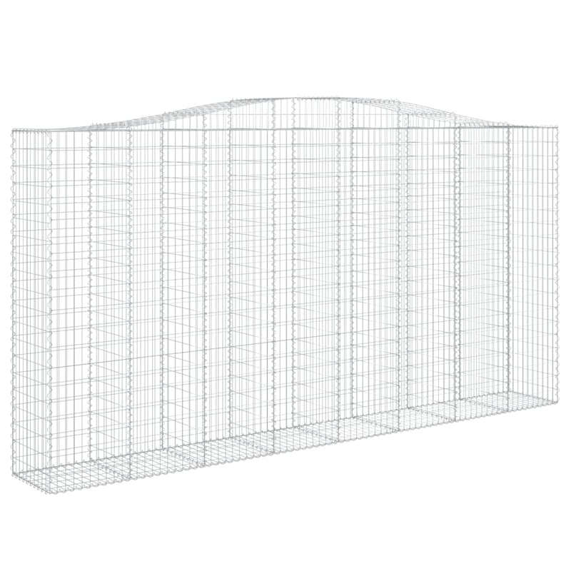 vidaXL íves horganyzott vas gabion kosár 400x50x200/220 cm