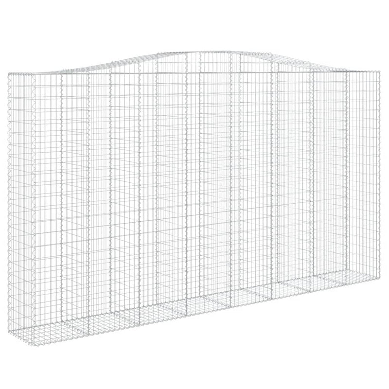 vidaXL íves horganyzott vas gabion kosár 400x50x220/240 cm
