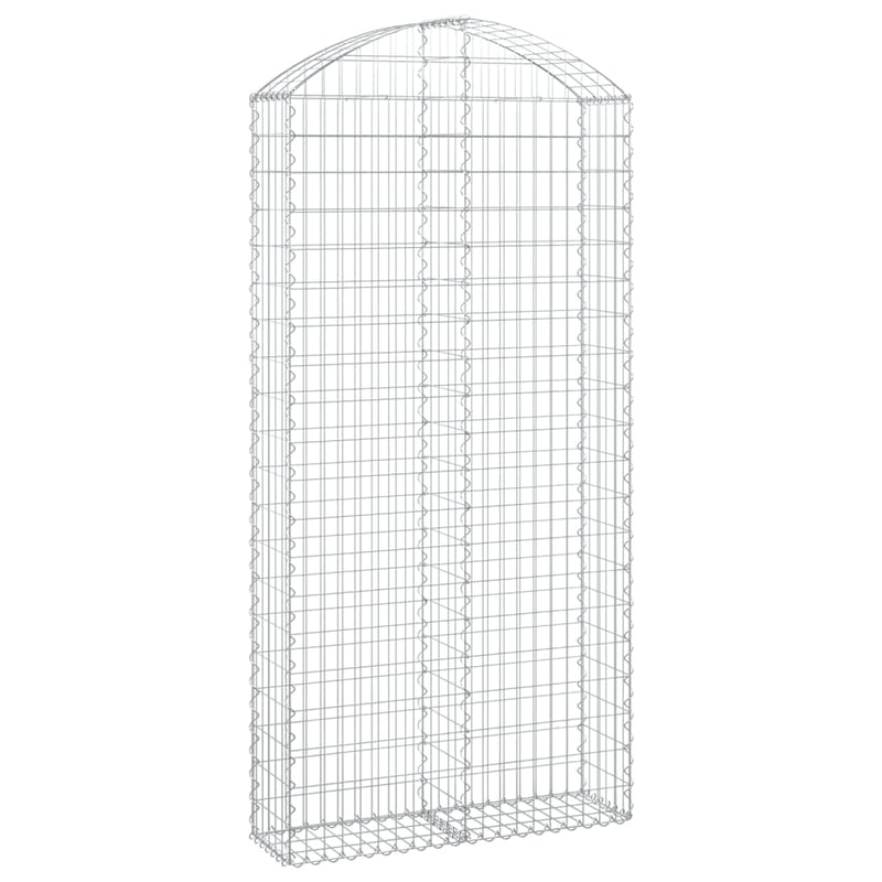 vidaXL íves horganyzott vas gabion kosár 100x30x200/220 cm