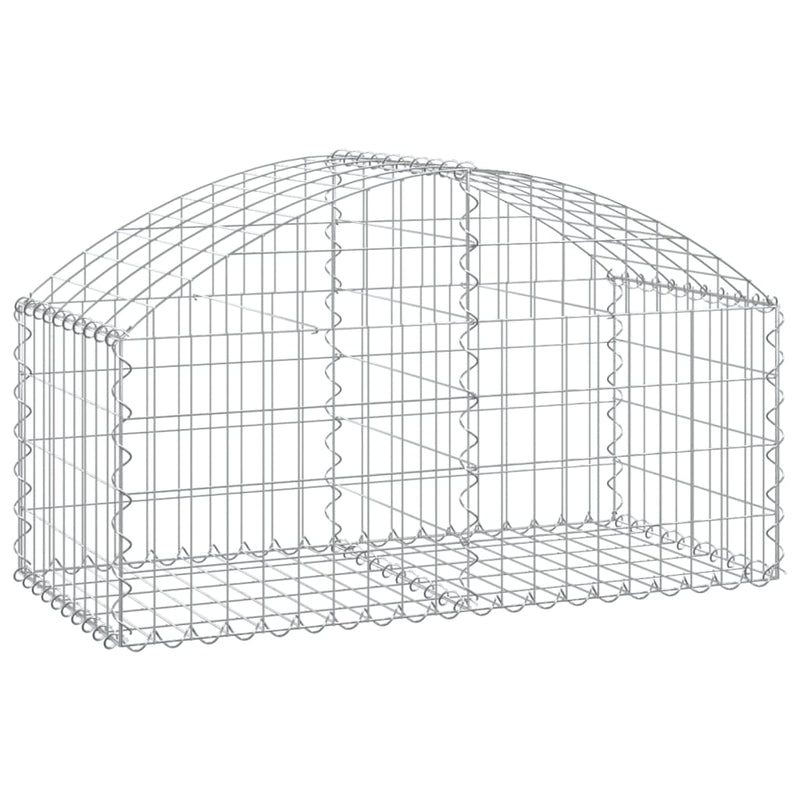 vidaXL íves horganyzott vas gabion kosár 100x50x40/60 cm