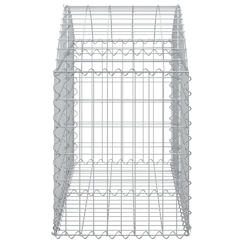 vidaXL íves horganyzott vas gabion kosár 100x50x60/80 cm