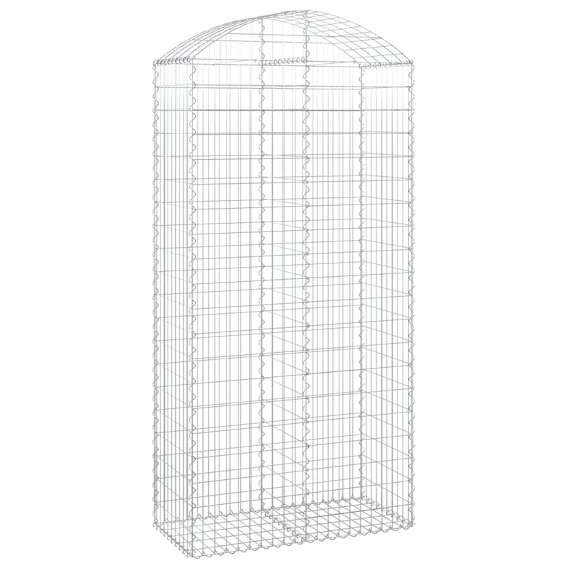 vidaXL íves horganyzott vas gabion kosár 100x50x200/220 cm