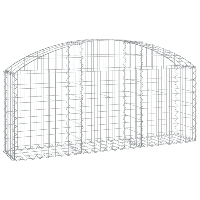 vidaXL íves horganyzott vas gabion kosár 150x30x60/80 cm