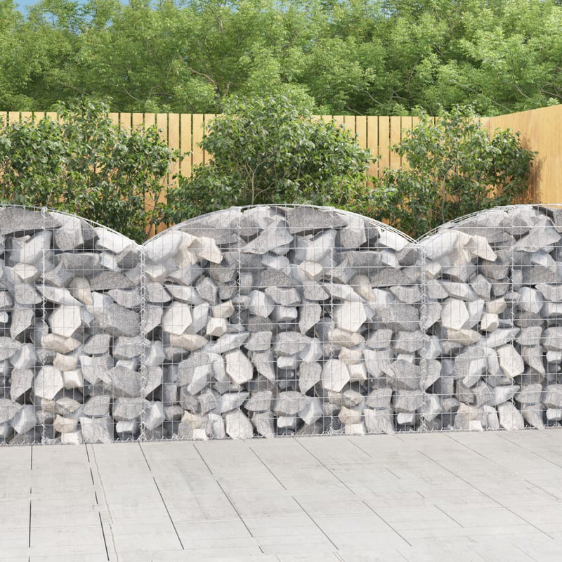 vidaXL íves horganyzott vas gabion kosár 150x30x100/120 cm