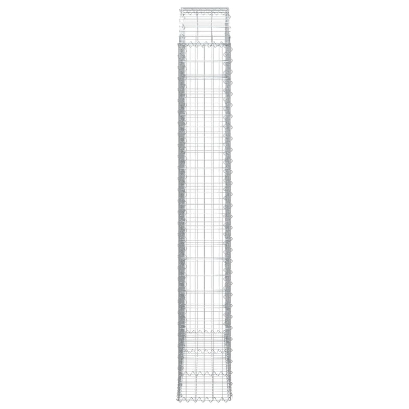 vidaXL íves horganyzott vas gabion kosár 150x30x200/220 cm