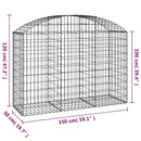 vidaXL íves horganyzott vas gabion kosár 150x50x100/120 cm