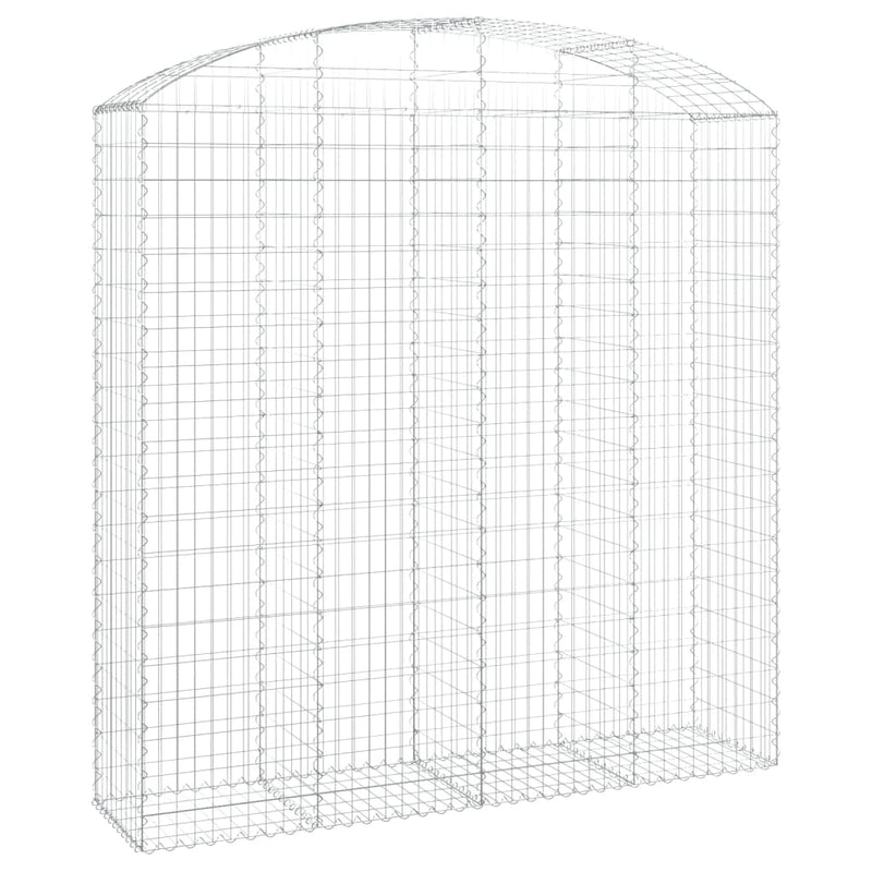 vidaXL íves horganyzott vas gabion kosár 200x50x200/220 cm
