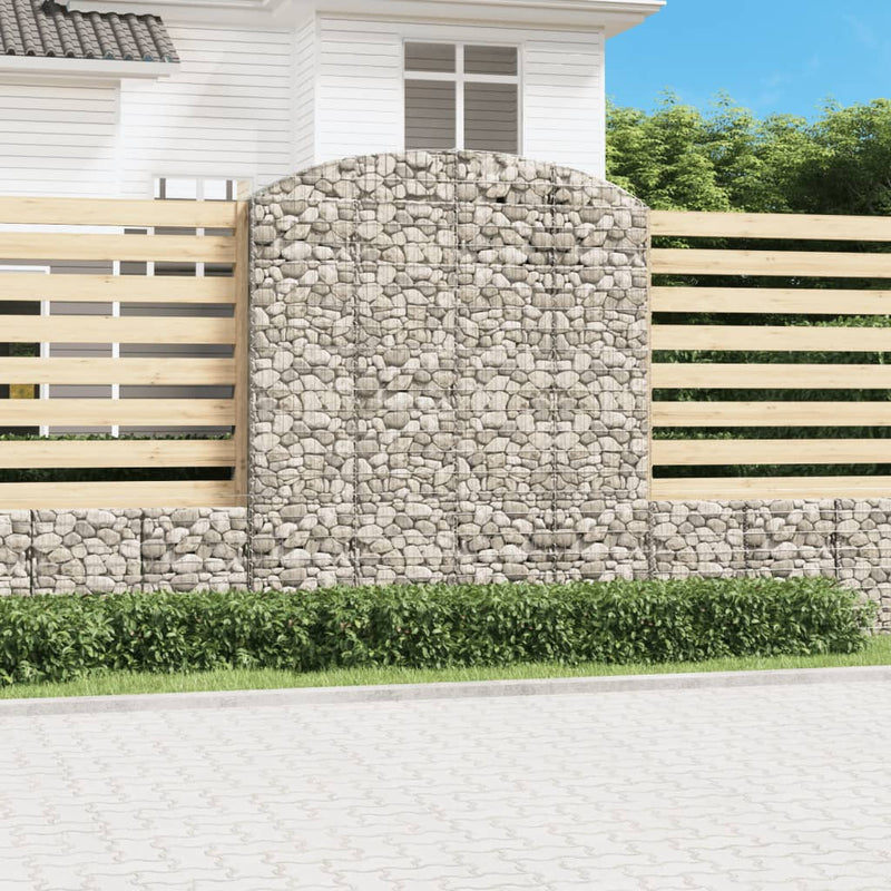 vidaXL íves horganyzott vas gabion kosár 200x50x220/240 cm
