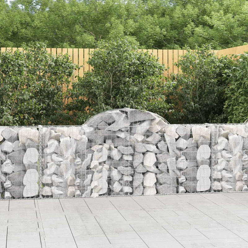 vidaXL íves horganyzott vas gabion kosár 200x30x80/100 cm