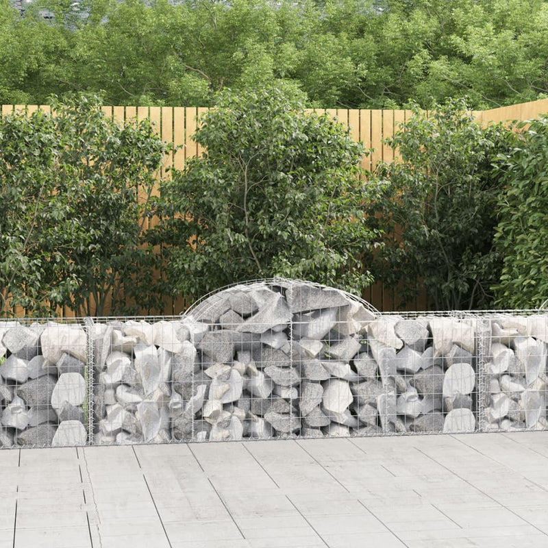 vidaXL íves horganyzott vas gabion kosár 200x50x60/80 cm