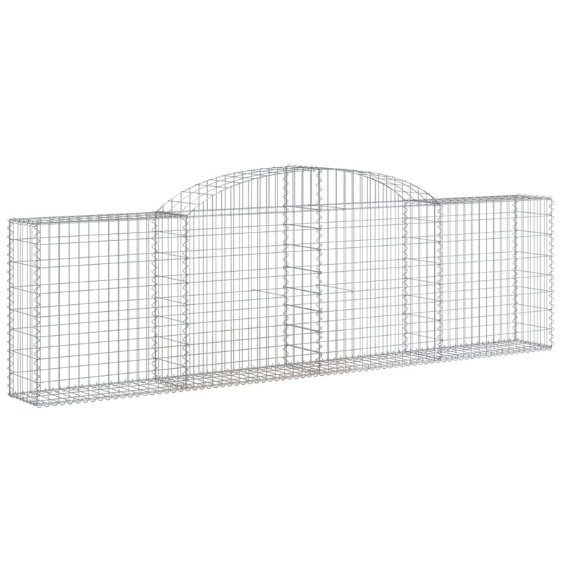 vidaXL íves horganyzott vas gabion kosár 300 x 30 x 80/100 cm