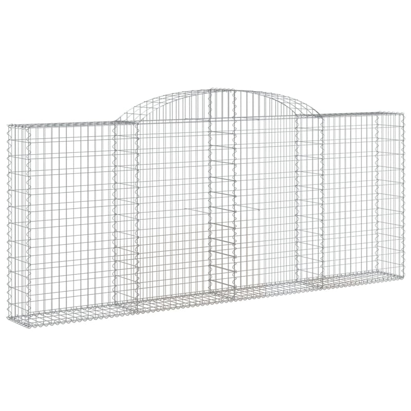 vidaXL íves horganyzott vas gabion kosár 300 x 30 x 120/140 cm