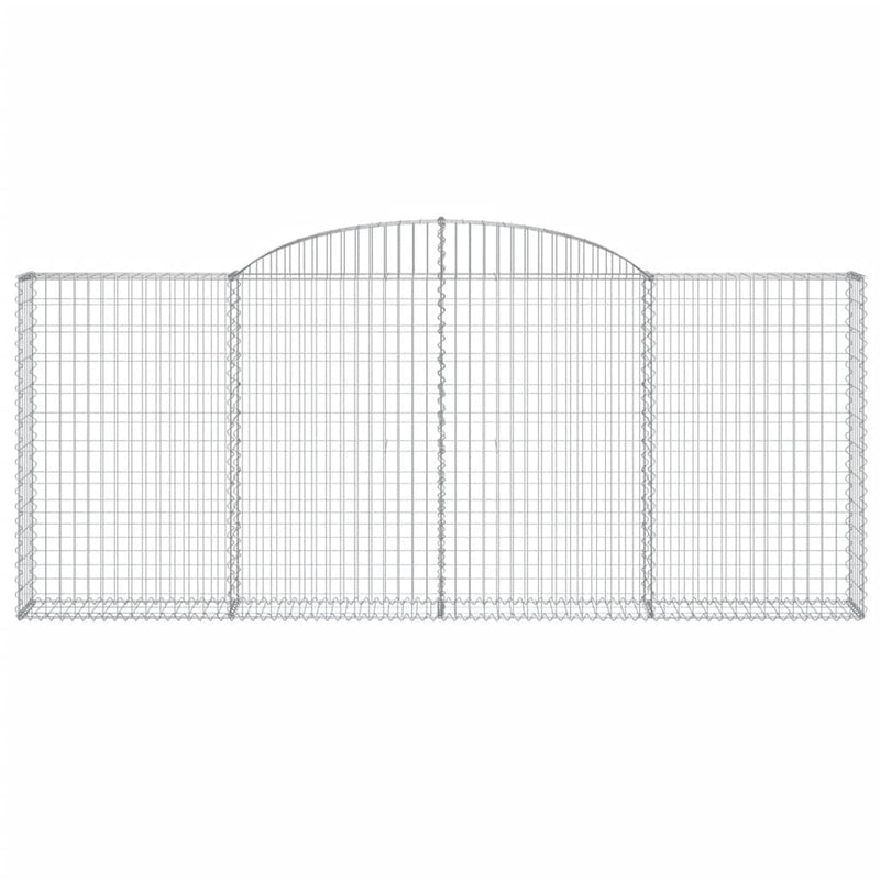 vidaXL íves horganyzott vas gabion kosár 300 x 30 x 120/140 cm