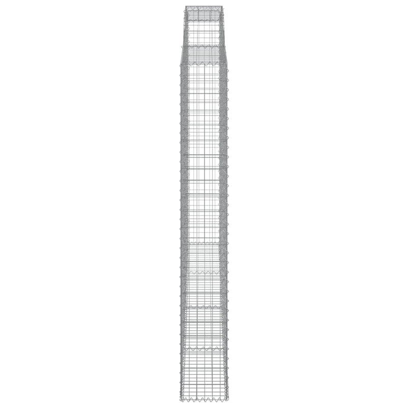 vidaXL íves horganyzott vas gabion kosár 300 x 30 x 220/240 cm