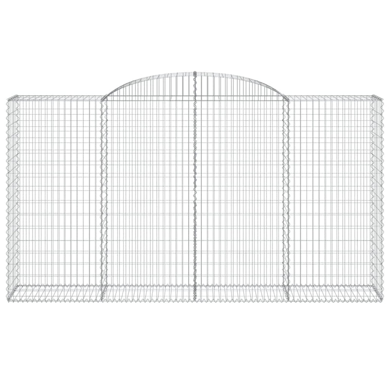 vidaXL íves horganyzott vas gabion kosár 300 x 50 x 160/180 cm
