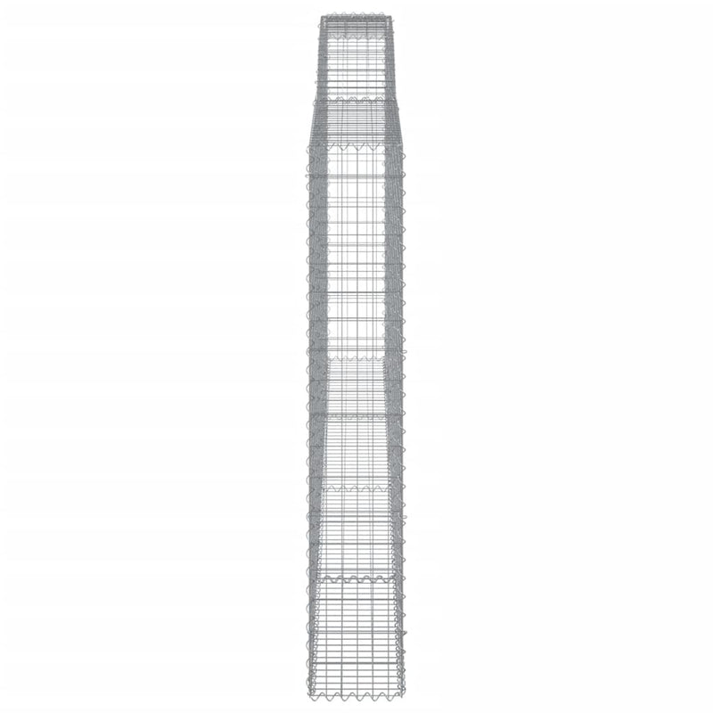 vidaXL íves horganyzott vas gabion kosár 400x30x180/200 cm