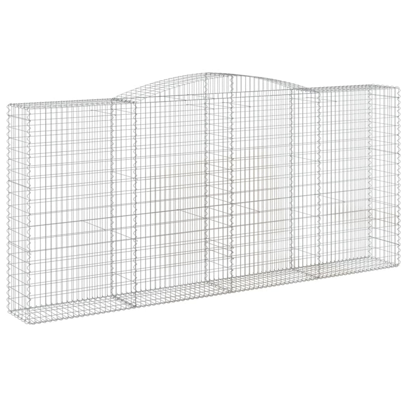 vidaXL íves horganyzott vas gabion kosár 400x50x180/200 cm
