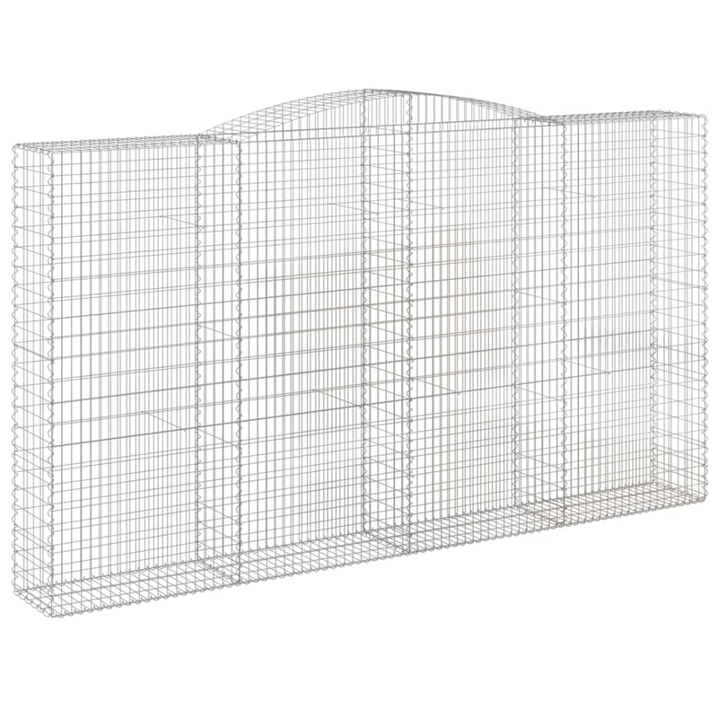 vidaXL íves horganyzott vas gabion kosár 400x50x220/240 cm