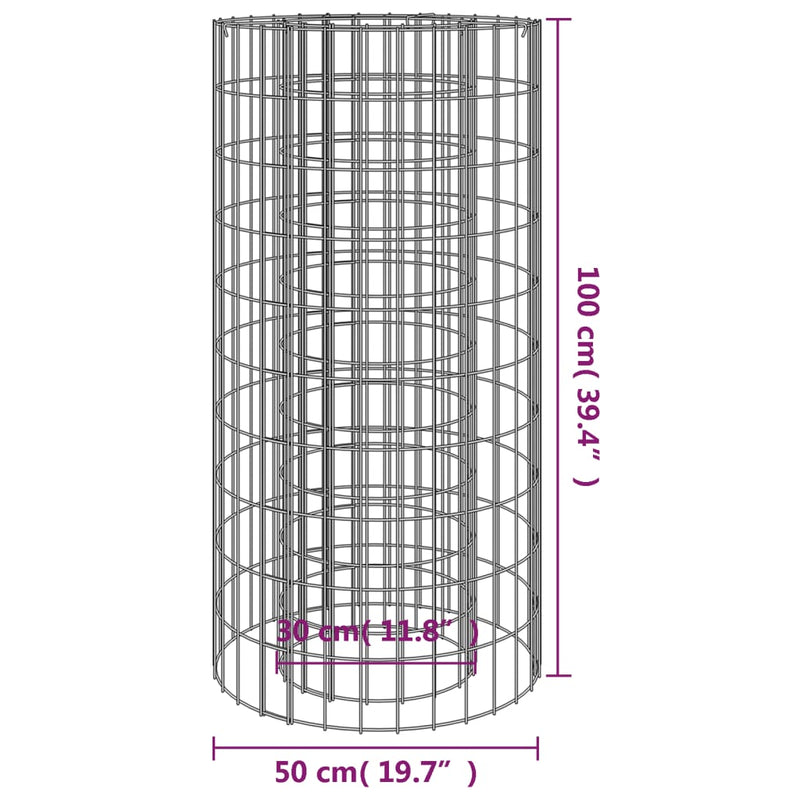 vidaXL horganyzott vas gabion tűzrakó Ø 50 cm